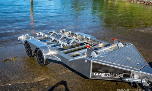 GFAB Alloy Double Sportski Trailer - Side view without skis